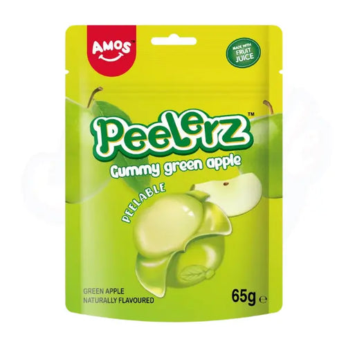Amos Peelerz Gummy Green Apple Peg Bag 65g