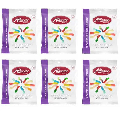 Albanese 12 Flavour Gummi Worms 100g Pack of 6
