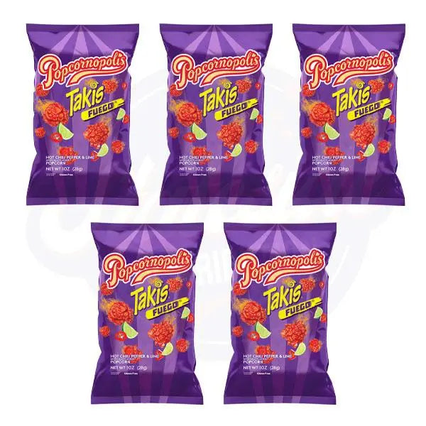 Popcornopolis Gourmet Takis Fuego Popcorn 1oz/28g  - Pack of 5
