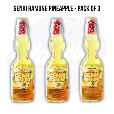 Genki Ramune Pineapple 6.7fl oz/200ml - Pack of 3
