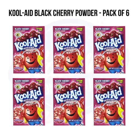 Kool-Aid Black Cherry Powder 0.13oz/3.6g- Pack of 6