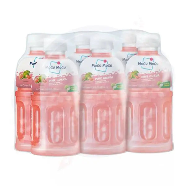 Mogu Mogu Nata De Coco Drink Pink Guava Flavour 10.8fl oz/320ml-Pack of 6
