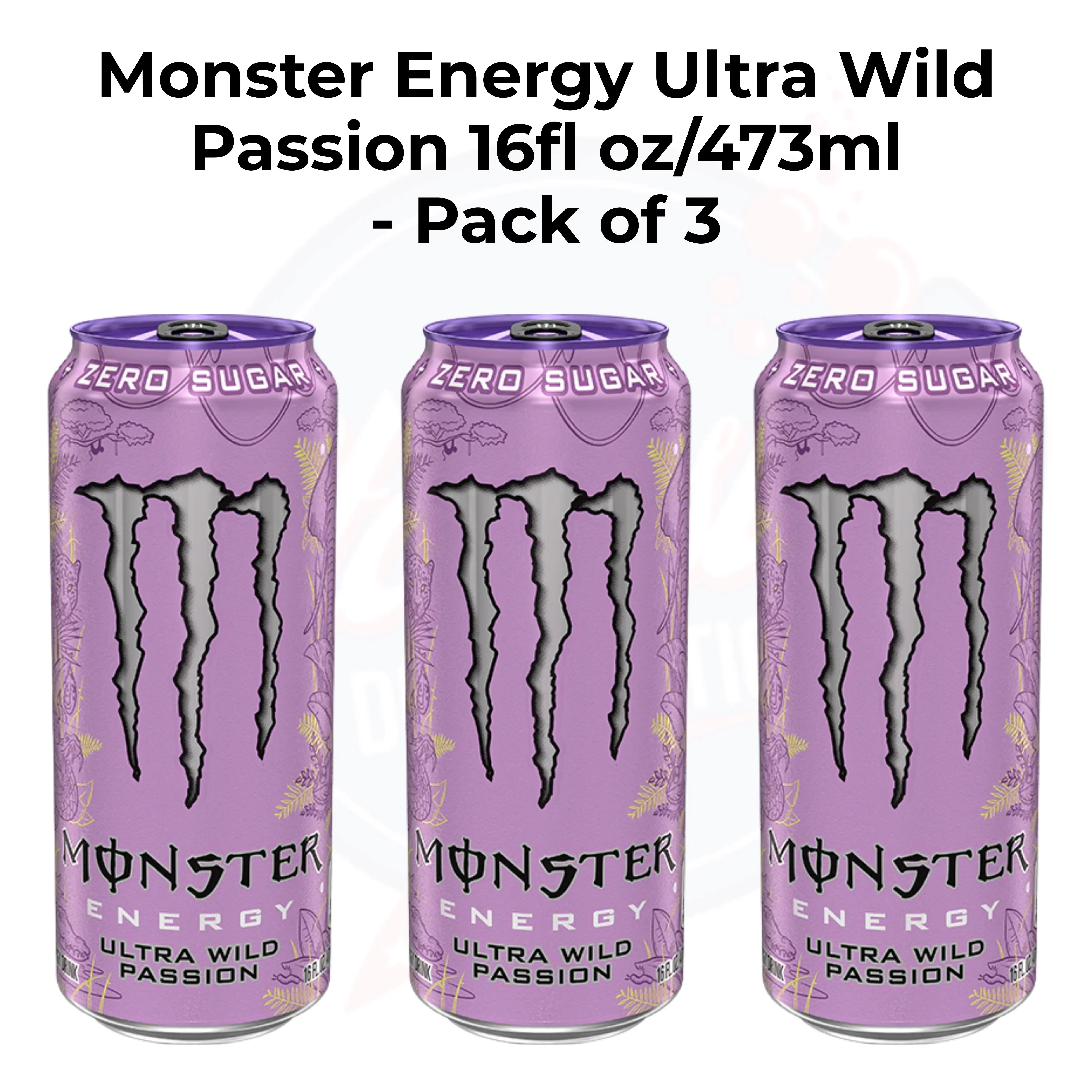 Monster Energy Ultra Wild Passion 16fl oz/473ml - Pack of 3