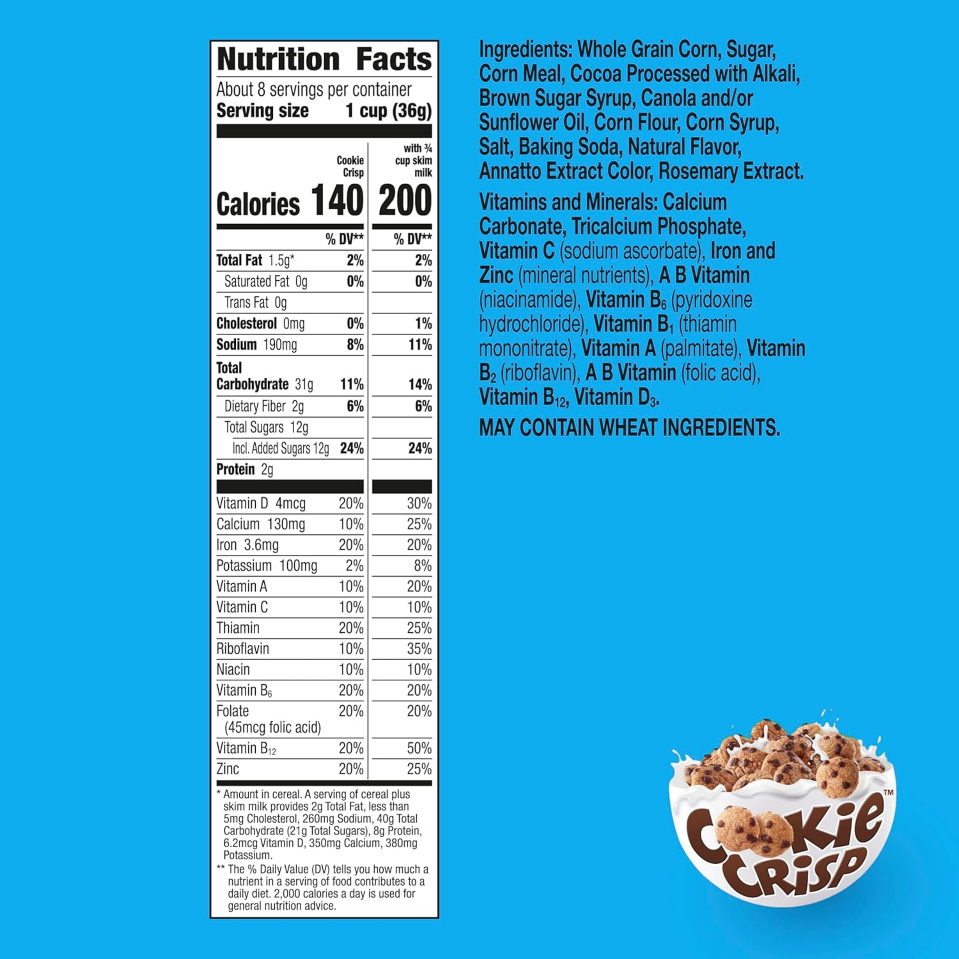 Cookie Crisp Cereal 10.6oz/300g