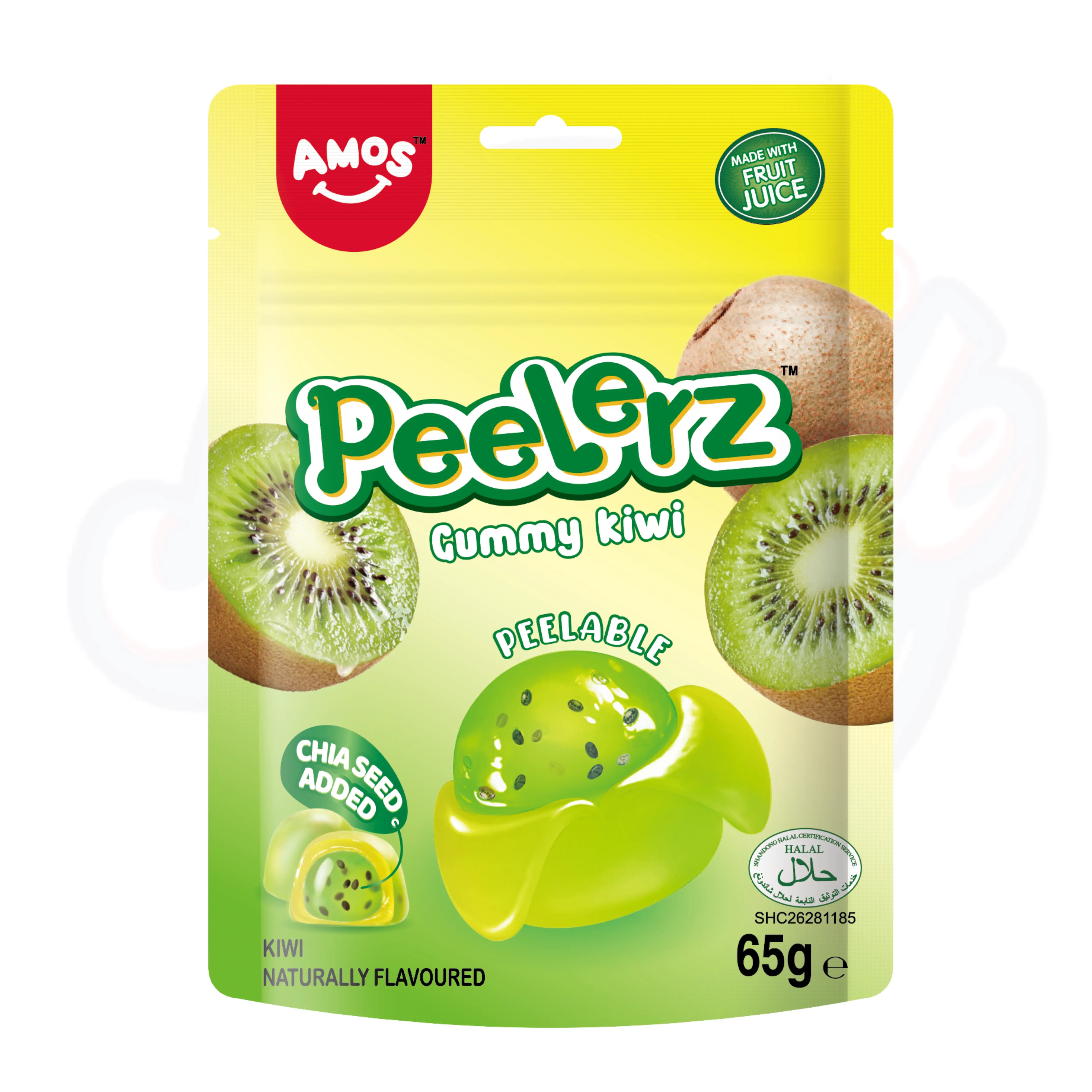 (Halal) Amos Peelerz Gummy Kiwi Peg Bag 65g