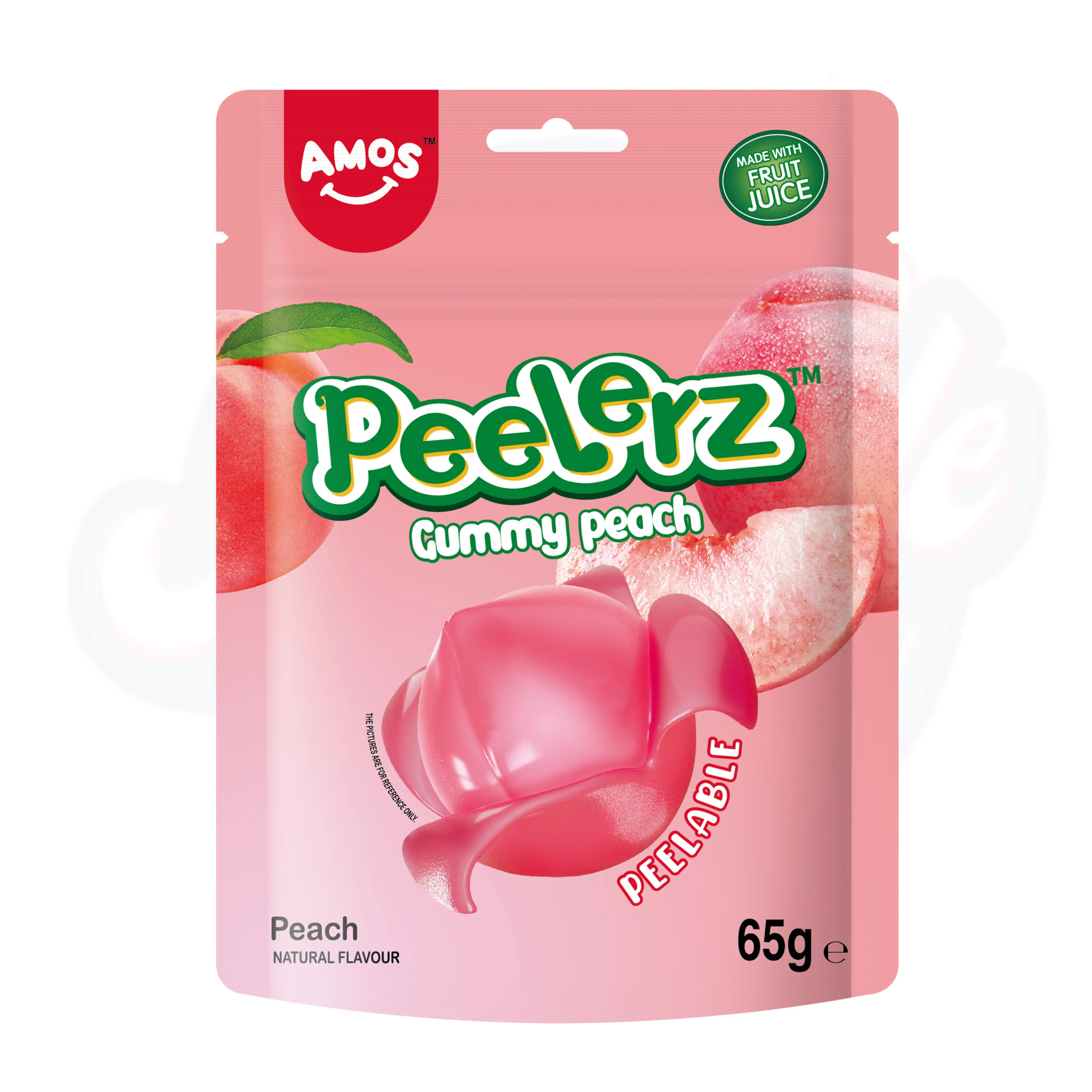 Amos Peelerz Gummy Peach Peg Bag 65g