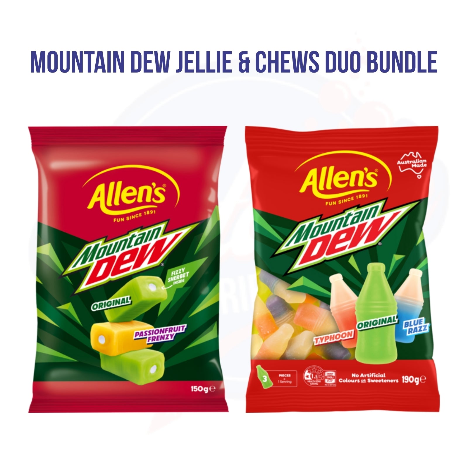 Mountain Dew Jellies & Chew Bundle - Pack of 2