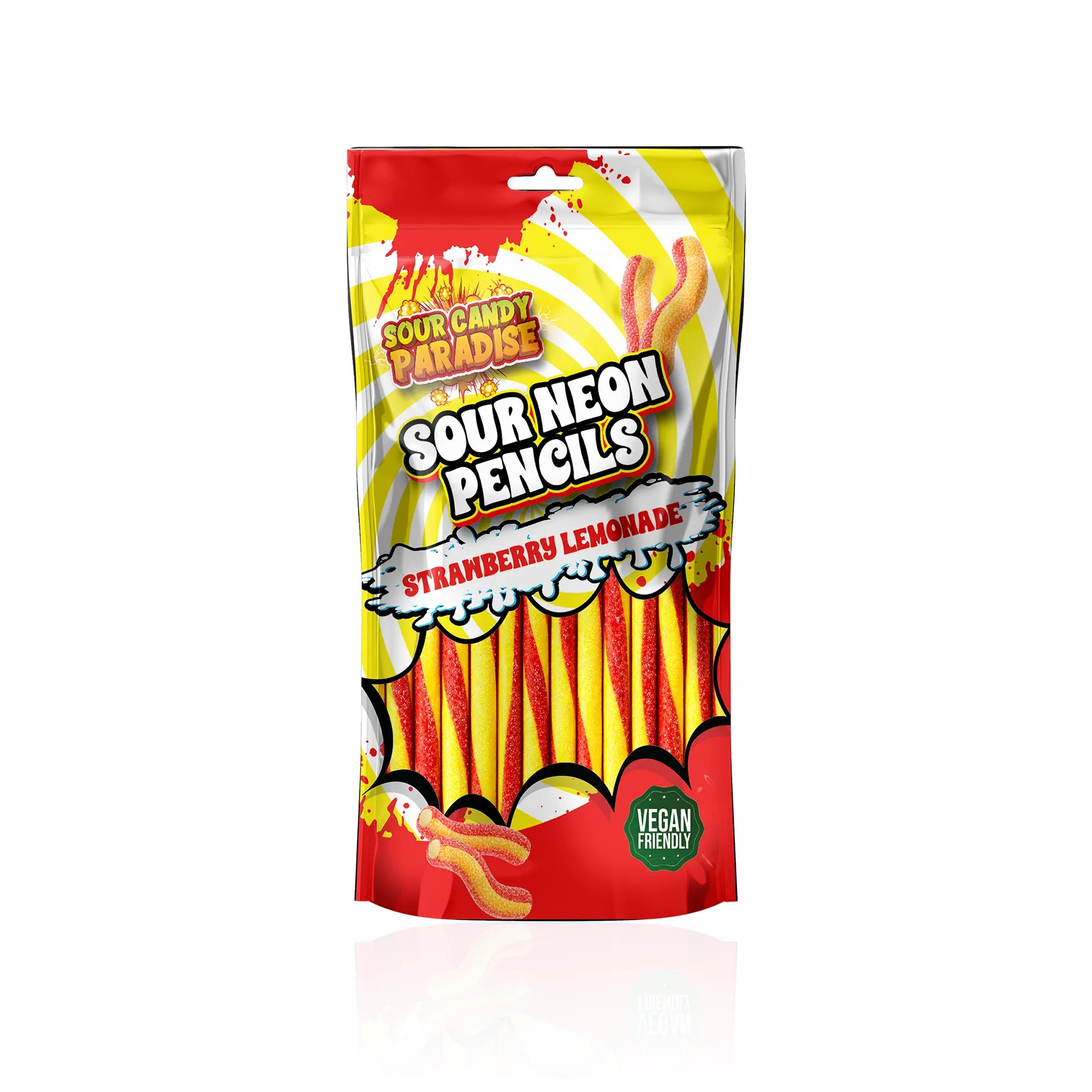 Sour Candy Paradise Sour Neon Pencils Strawberry Lemonade 130g