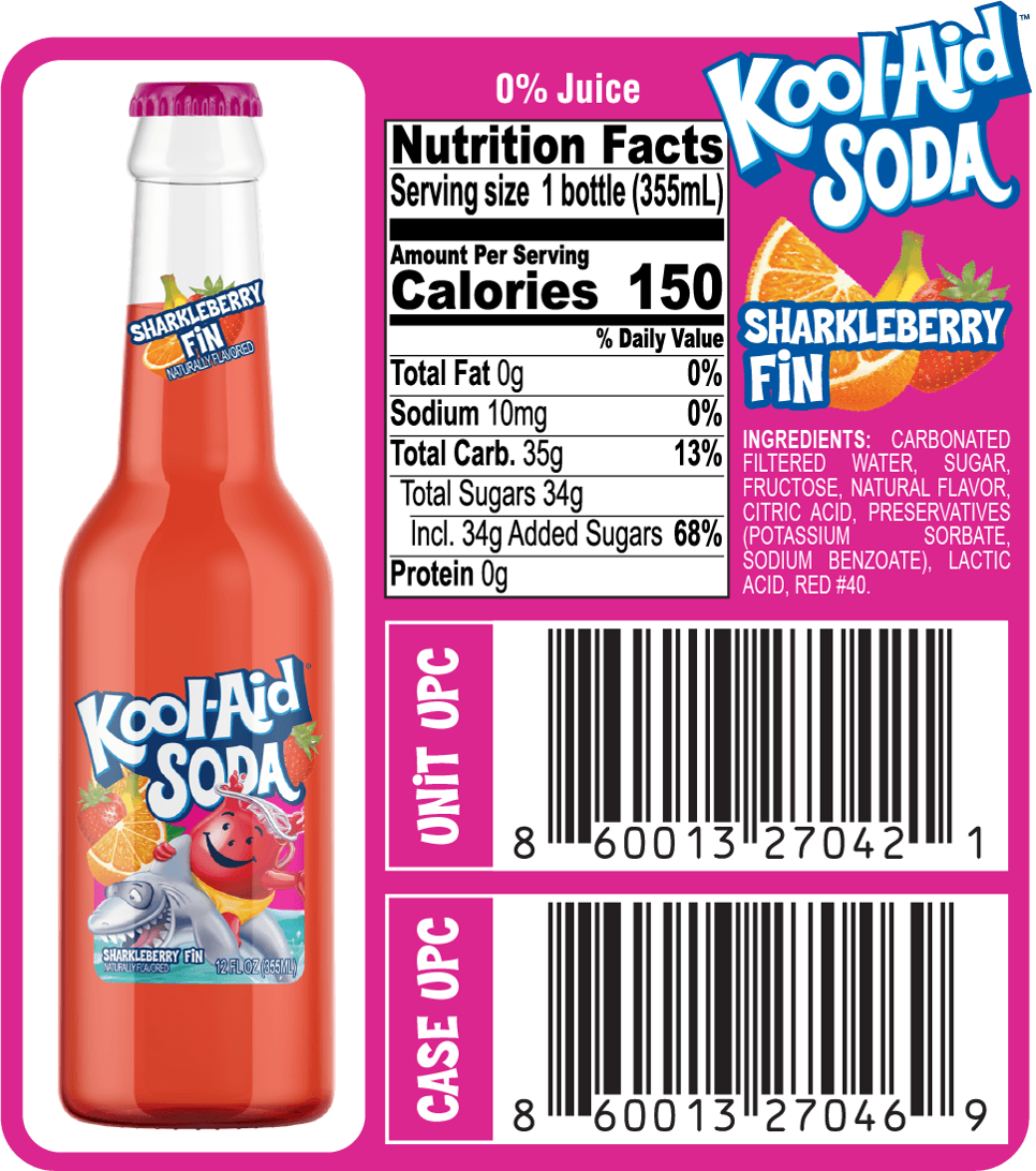 Kool Aid Sharkleberry Fin Soda 355ml