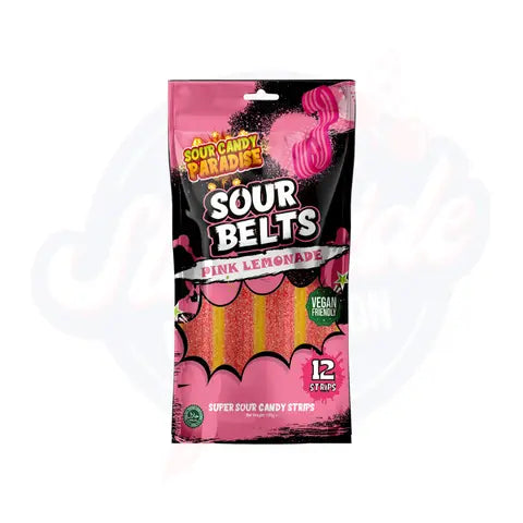 Candy Paradise Sour Belts Pink Lemonade 100g
