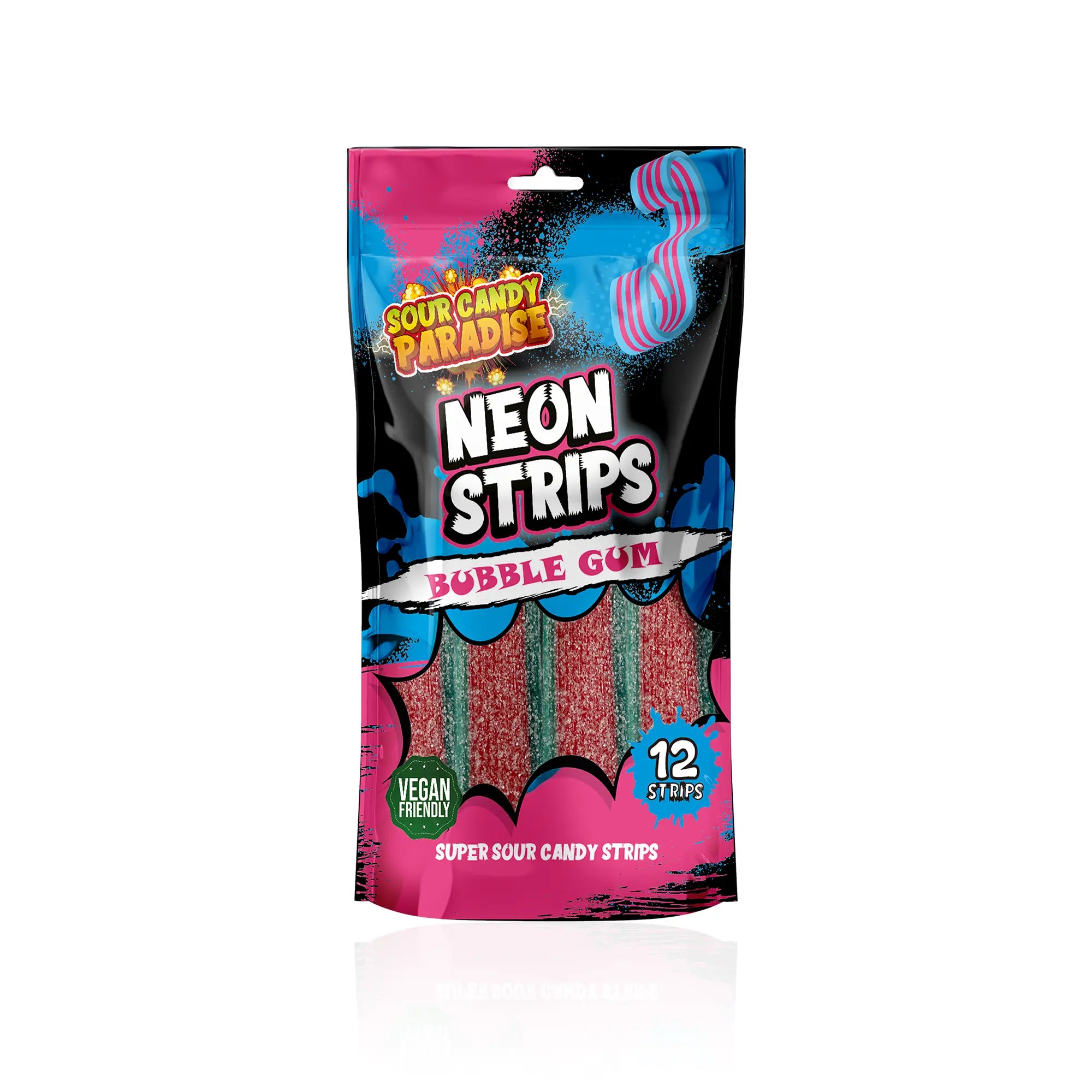 Sour Candy Paradise Neon Strips Bubblegum 130g