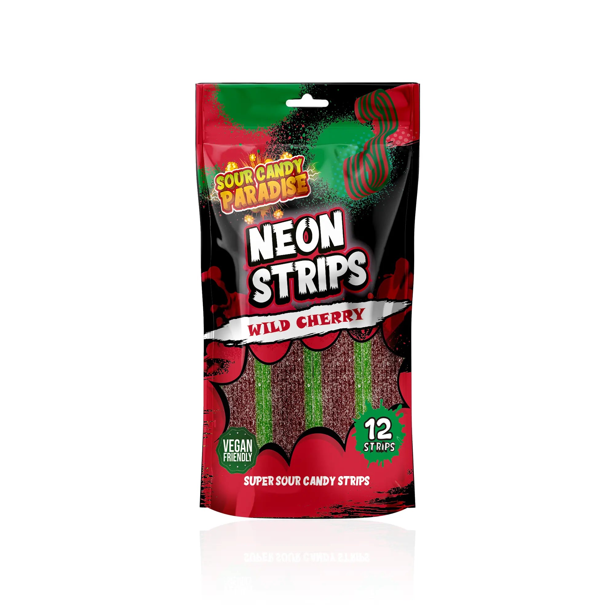 Sour Candy Paradise Neon Strips Wild Cherry 130g