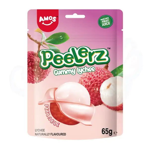 Amos Peelerz Gummy Lychee Peg Bag 65g