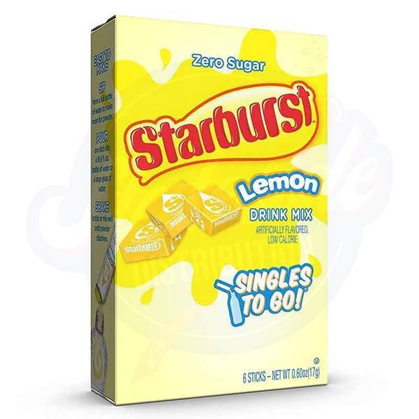 Starburst  Lemon Drink Mix Singles To Go Powder 0.6oz/17g - Pack of 6