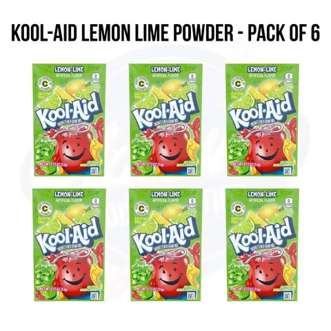 Kool-Aid Lemon Lime Powder 0.13oz/3.6g- Pack of 6