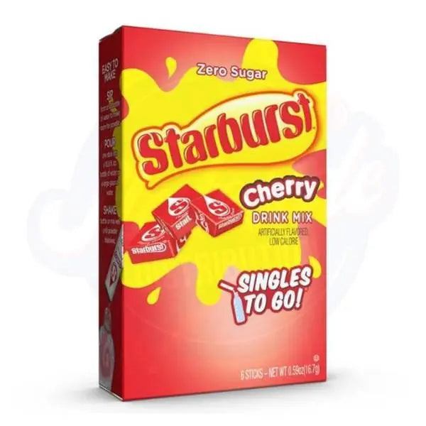 Starburst Cherry Drink Mix Singles To Go Powder 0.59oz/16.7g - Pack of 6