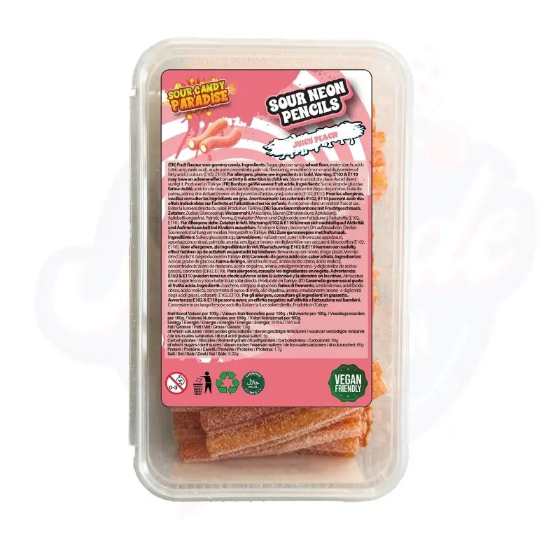 Sour Candy Paradise Neon Pencils Juicy Peach 1kg Tub