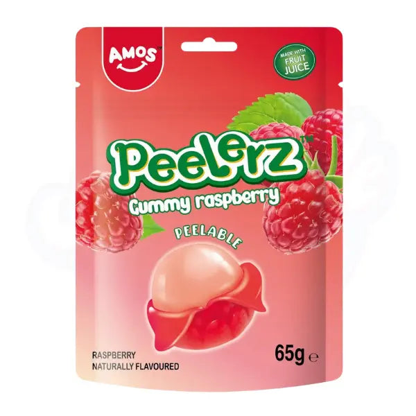 Amos Peelerz Gummy Raspberry Peg Bag 65g