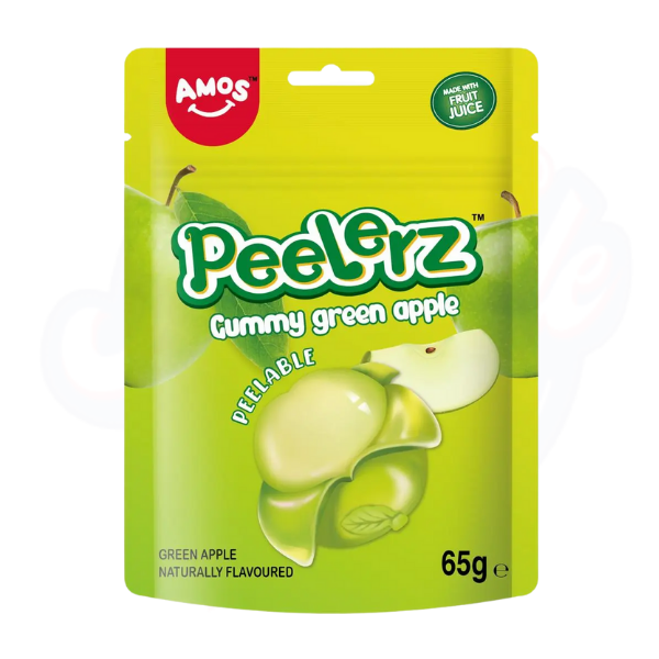Amos Peelerz Gummy Green Apple Peg Bag 65g