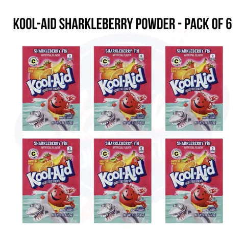 Kool-Aid Sharkleberry Powder 0.16oz/4.5g- Pack of 6