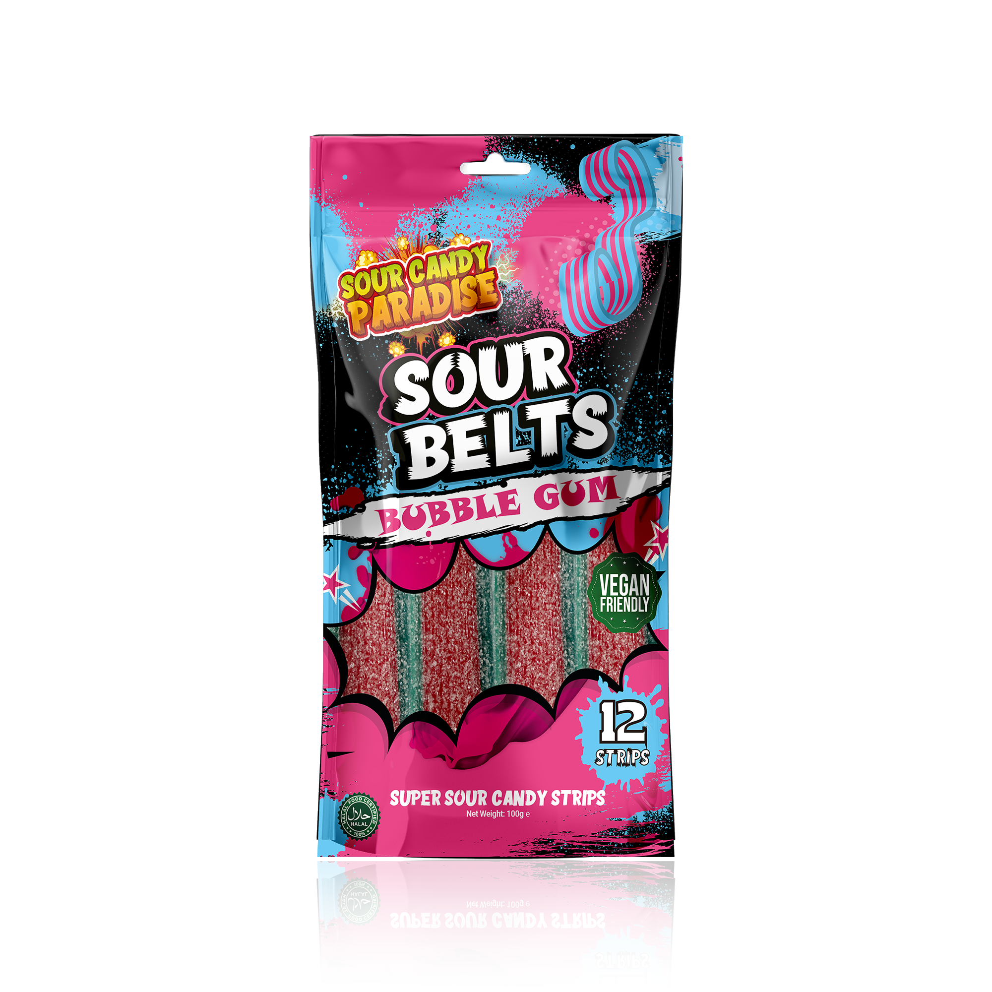 Candy Paradise Sour Belts All Flavours Bundle 100g