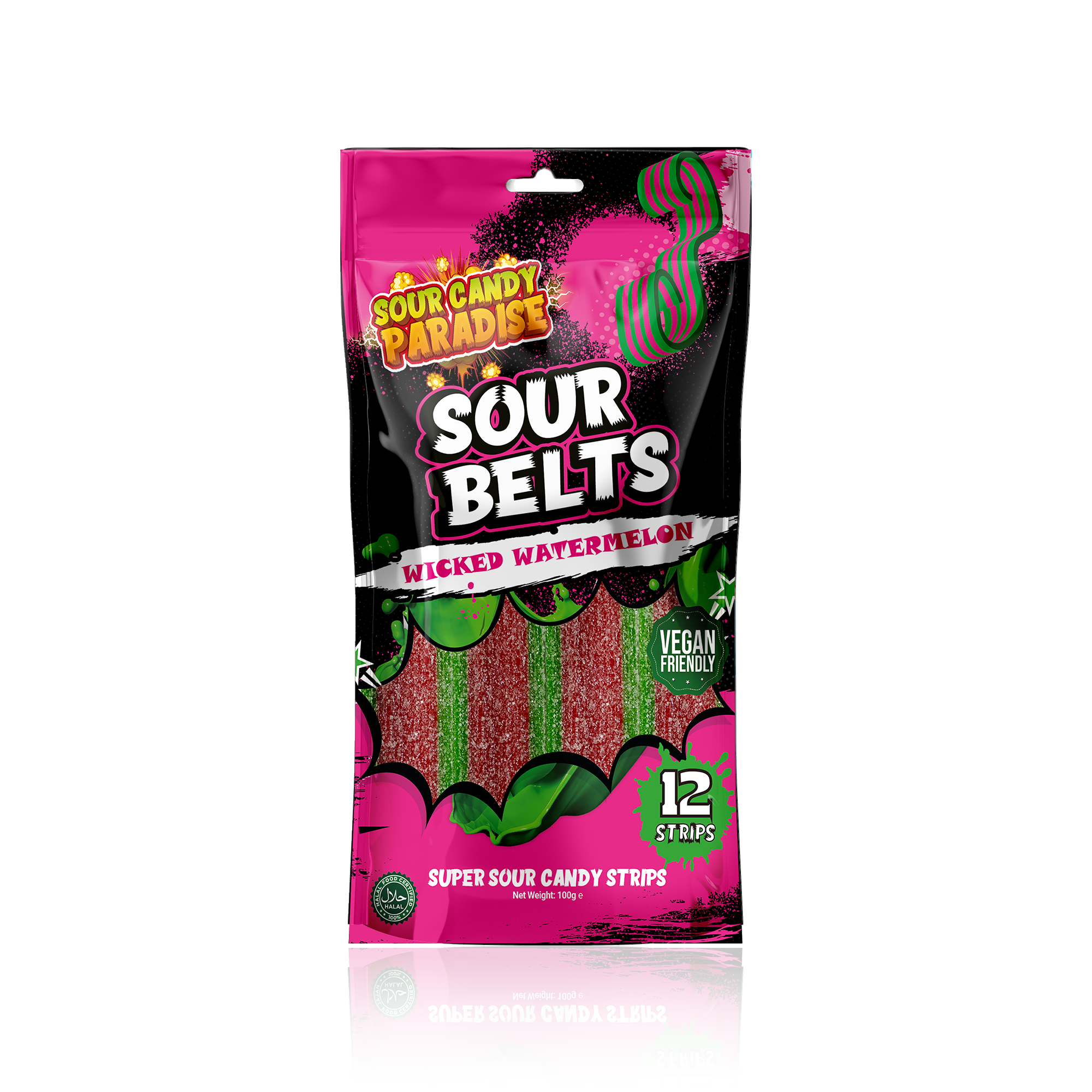 Candy Paradise Sour Belts All Flavours Bundle 100g
