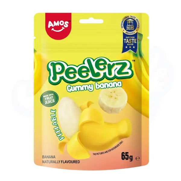 Amos Peelerz Gummy Banana Peg Bag 65g
