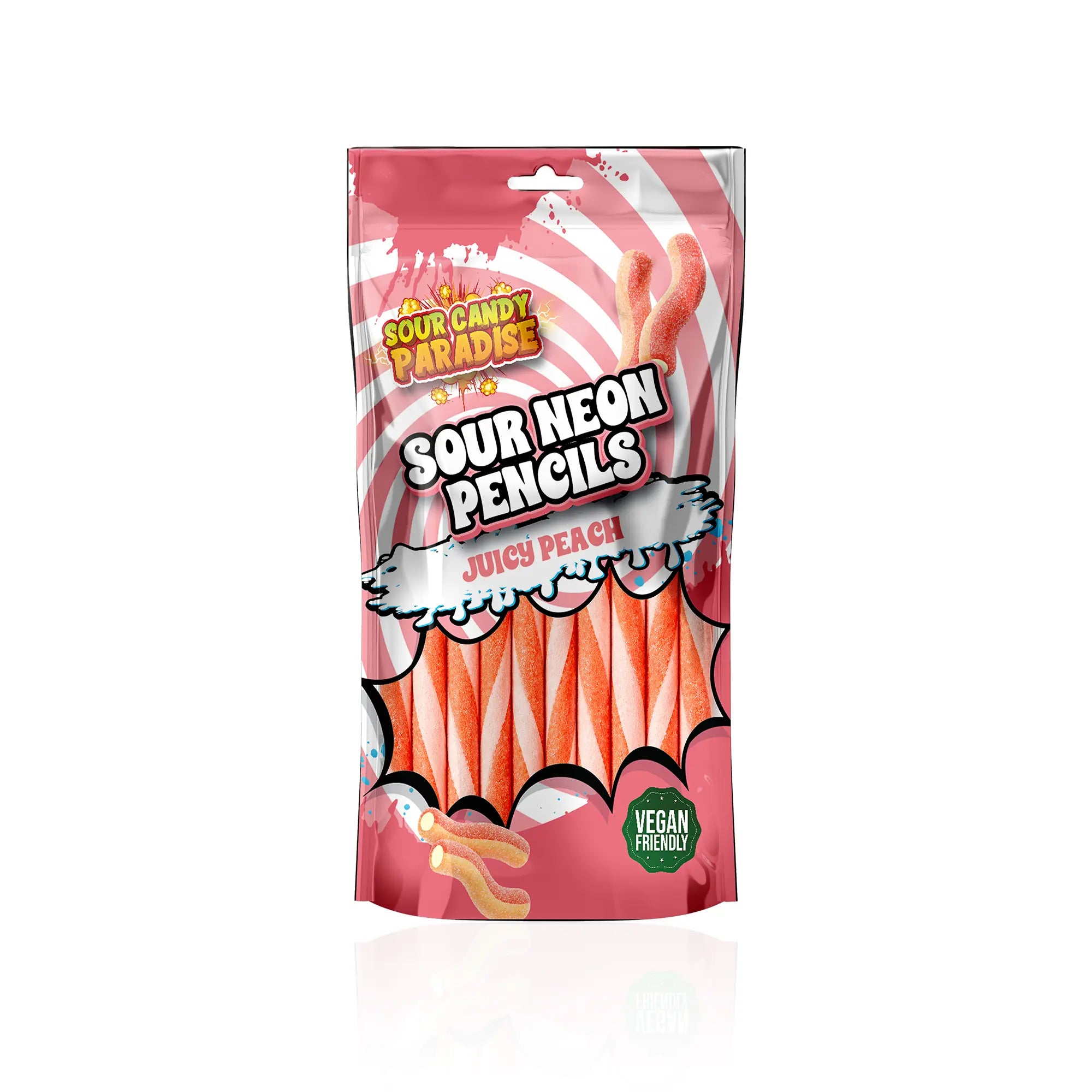 Sour Candy Paradise Sour Neon Pencils Juicy Peach 130g