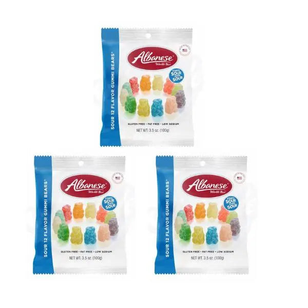Albanese Sour Gummi Bears 100g Pack of 3