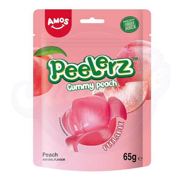Amos Peelerz Gummy Peach Peg Bag 65g
