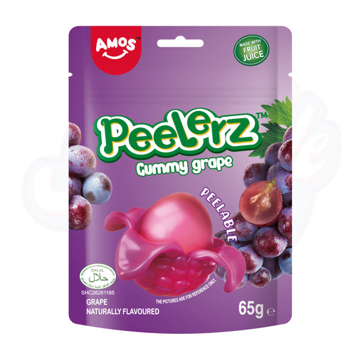 (Halal) Amos Peelerz Gummy Grape Peg Bag 65g
