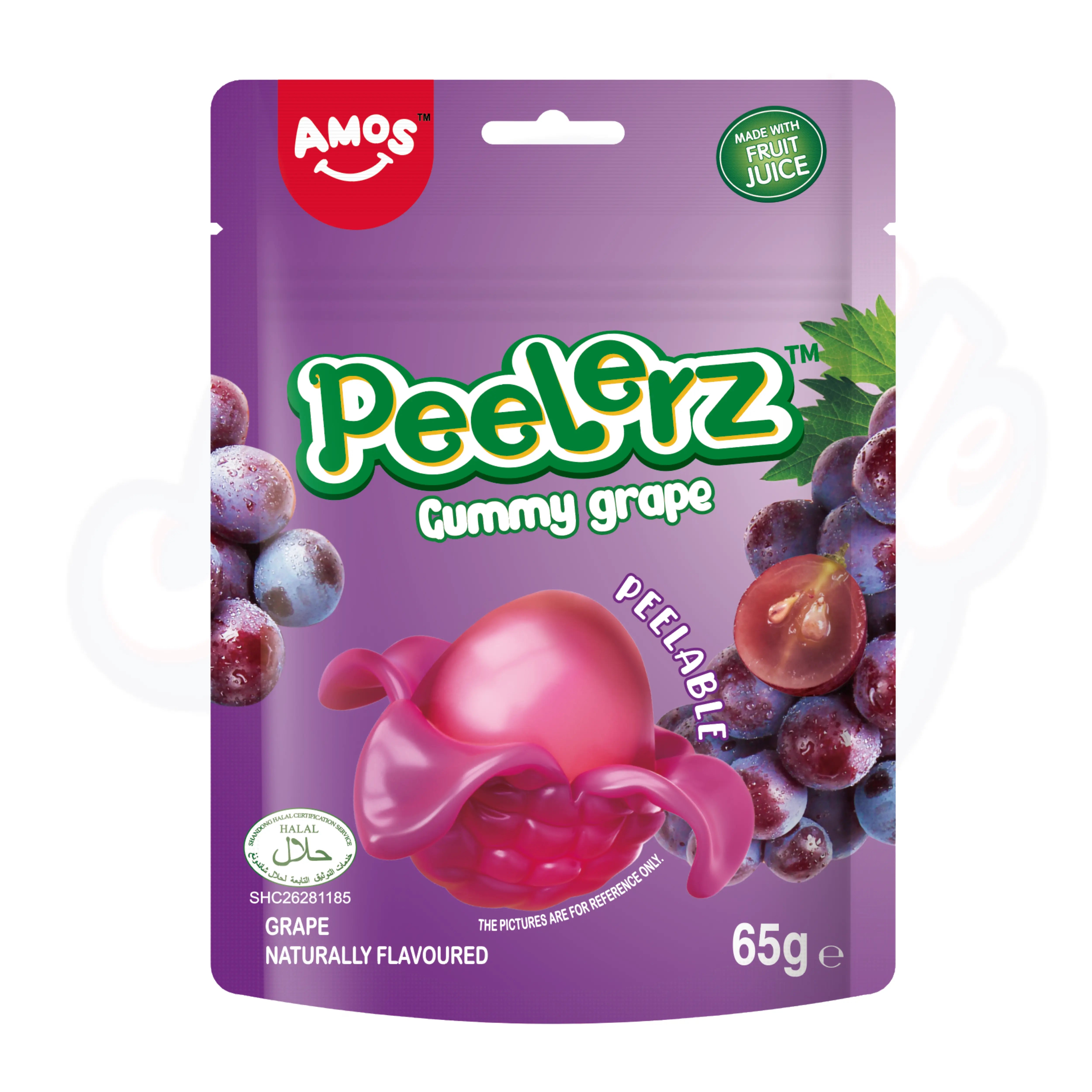 (Halal) Amos Peelerz Gummy Grape Peg Bag 65g