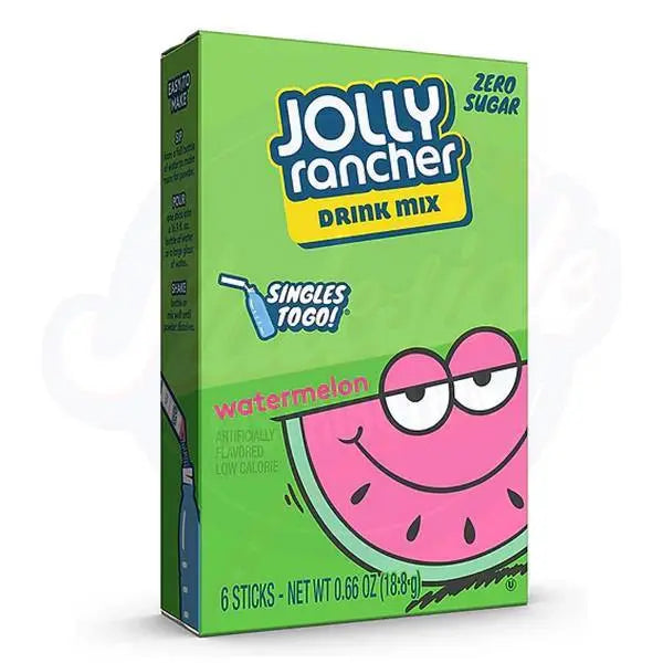Jolly Rancher Watermelon Drink Mix Singles To Go Powder 0.66oz/18.8g - Pack of 6
