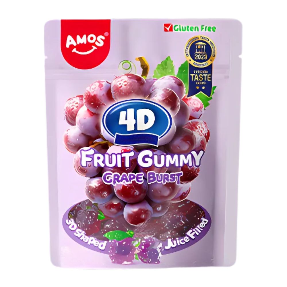 Amos 4D Fruit Gummy Grape Burst Peg Bag 65g