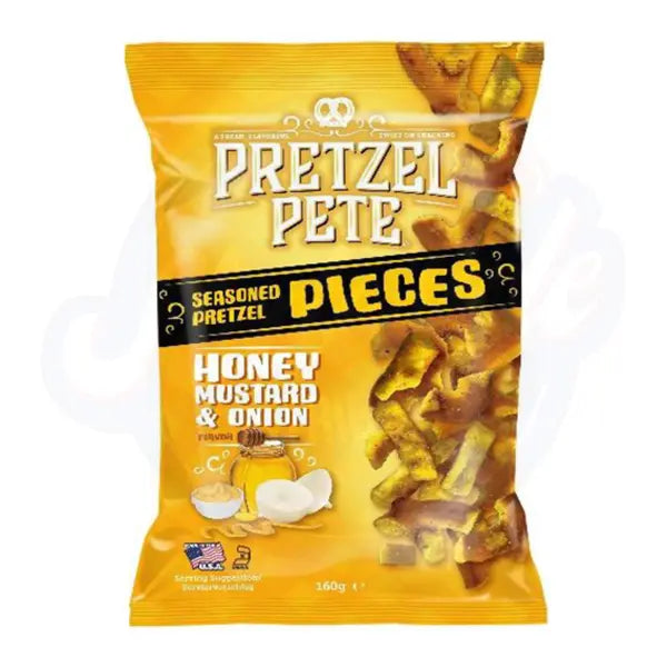 Pretzel Pete Honey Mustard & Onion Pretzel Pieces 160g  Pack of 3