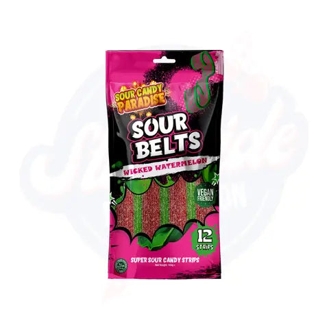 Candy Paradise Sour Belts Wicked Watermelon 100g