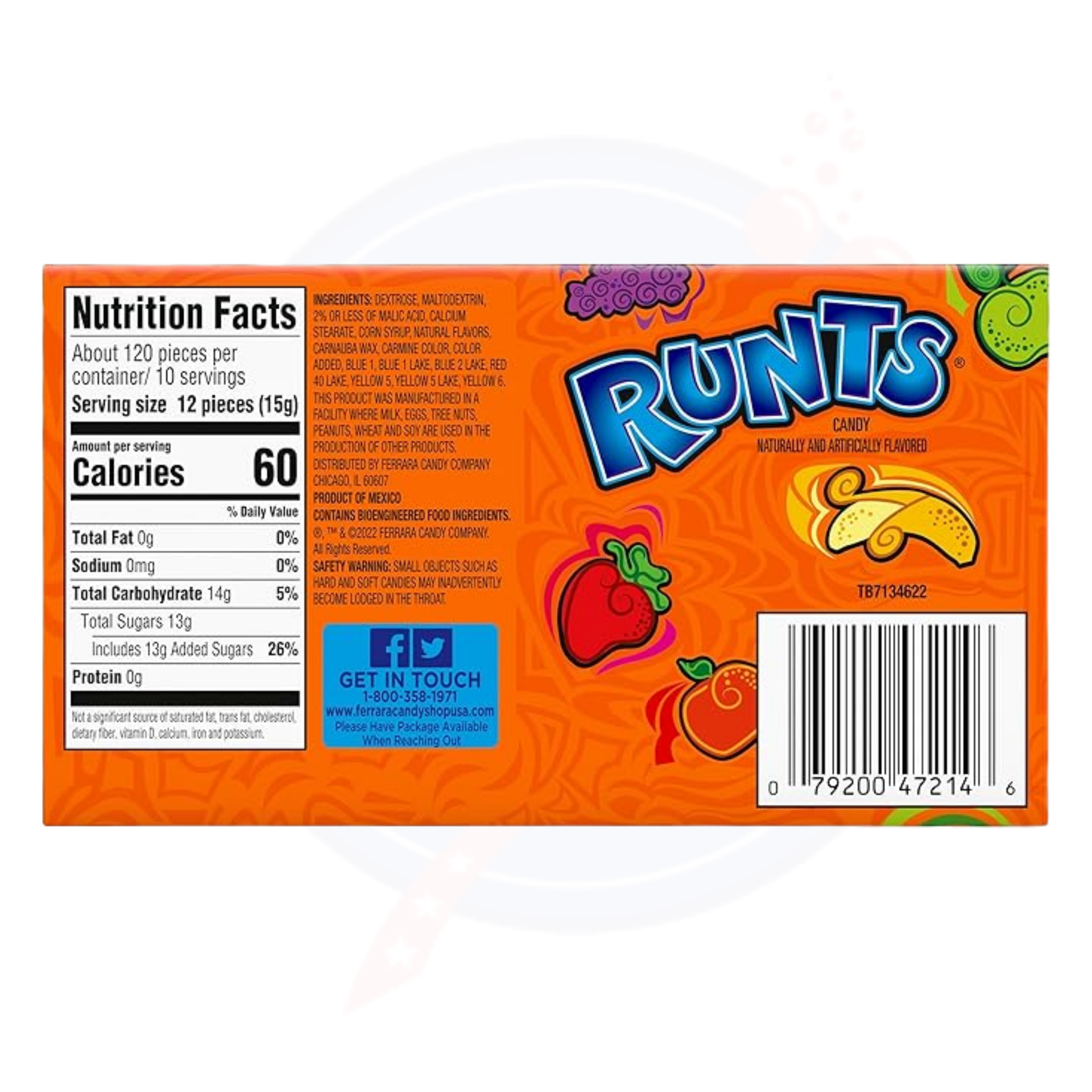 Runts Fruit Candy Theatre Box 5oz/141.7g