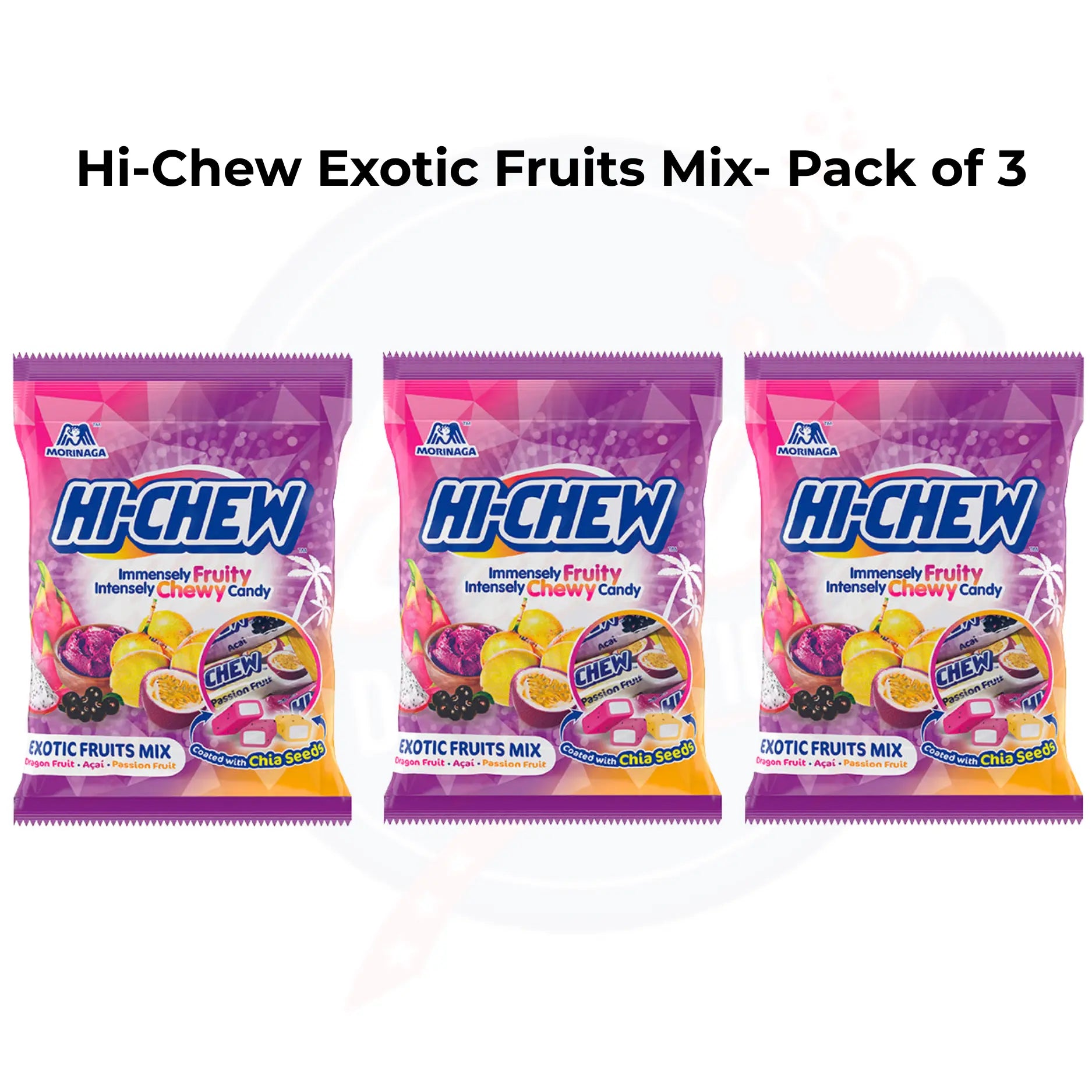 Hi-Chew Chewy Exotic Fruits Mix 3.53oz/100g Pack of 3