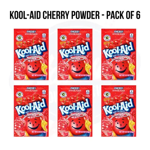 Kool-Aid Cherry Powder 0.13oz/3.6g- Pack of 6