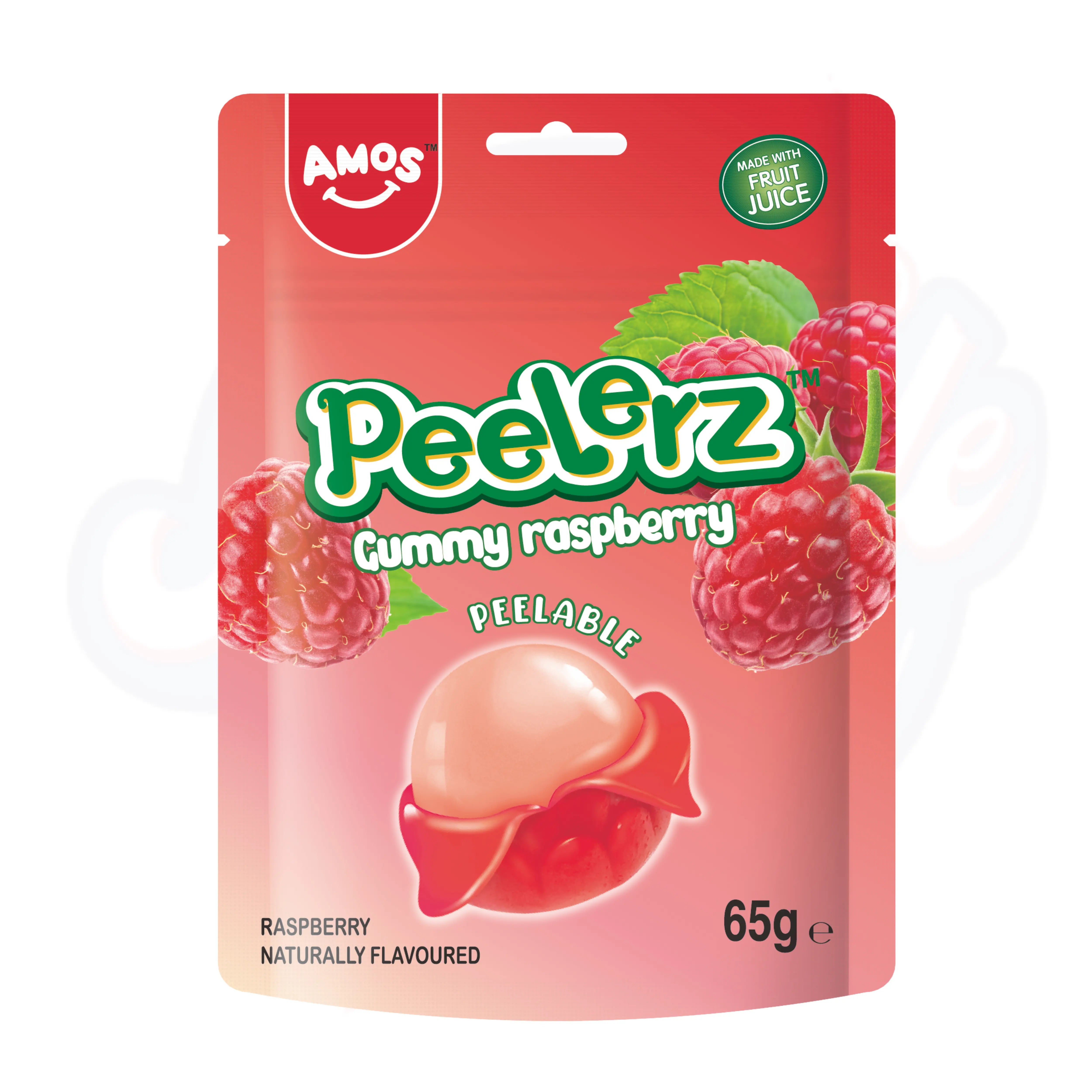 Amos Peelerz Gummy Raspberry Peg Bag 65g