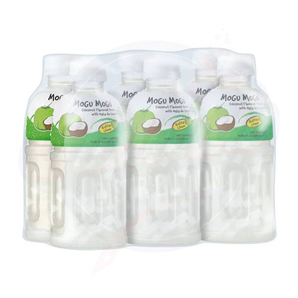 Mogu Mogu Nata De Coco Drink Coconut Flavour 10.8fl oz/320ml-Pack of 6