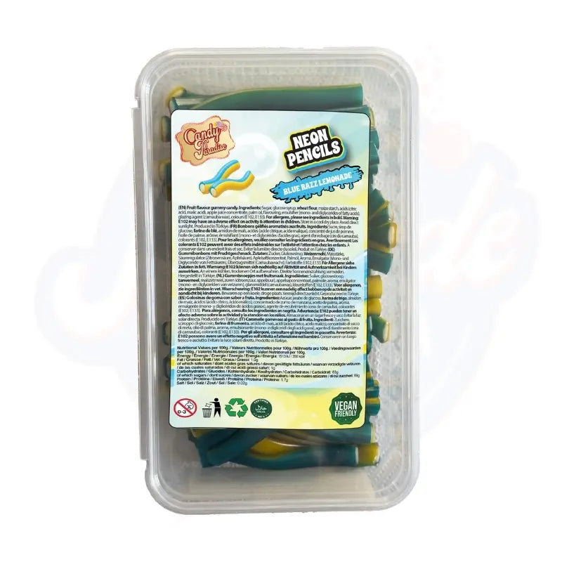 Candy Paradise Neon Pencils Blue Razz Lemonade 1kg Tub