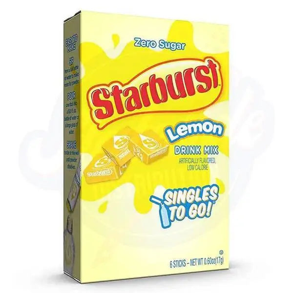 Starburst  Lemon Drink Mix Singles To Go Powder 0.6oz/17g - Pack of 6