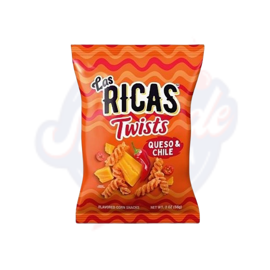 Las Ricas Queso & Chile Twists Puffed Snack 2oz/56g