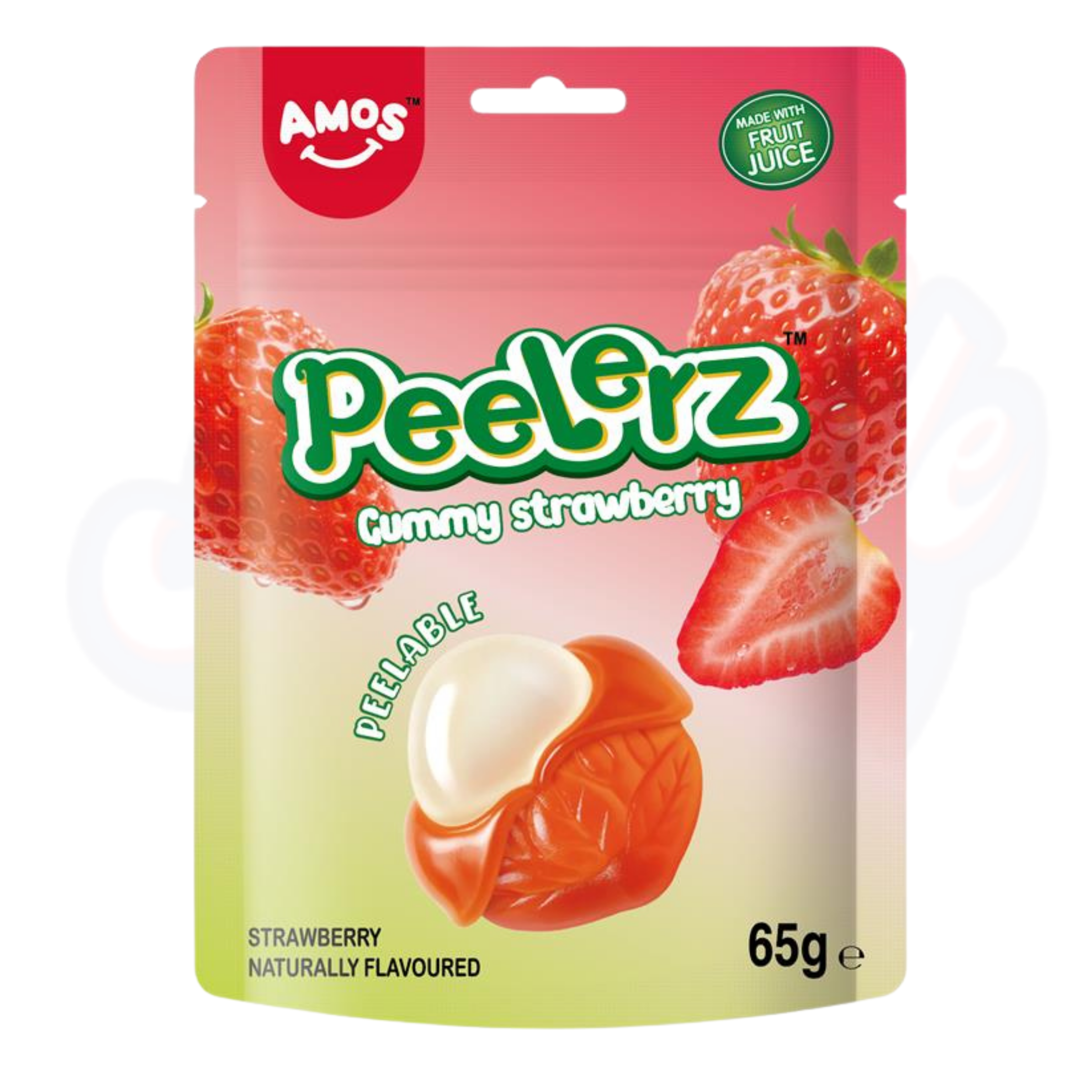 Amos Peelerz Gummy Strawberry 65g Pack of 3
