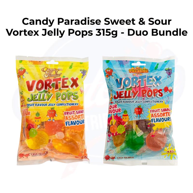 Candy Paradise Sweet & Sour Vortex Jelly Pops 315g - Duo Bundle